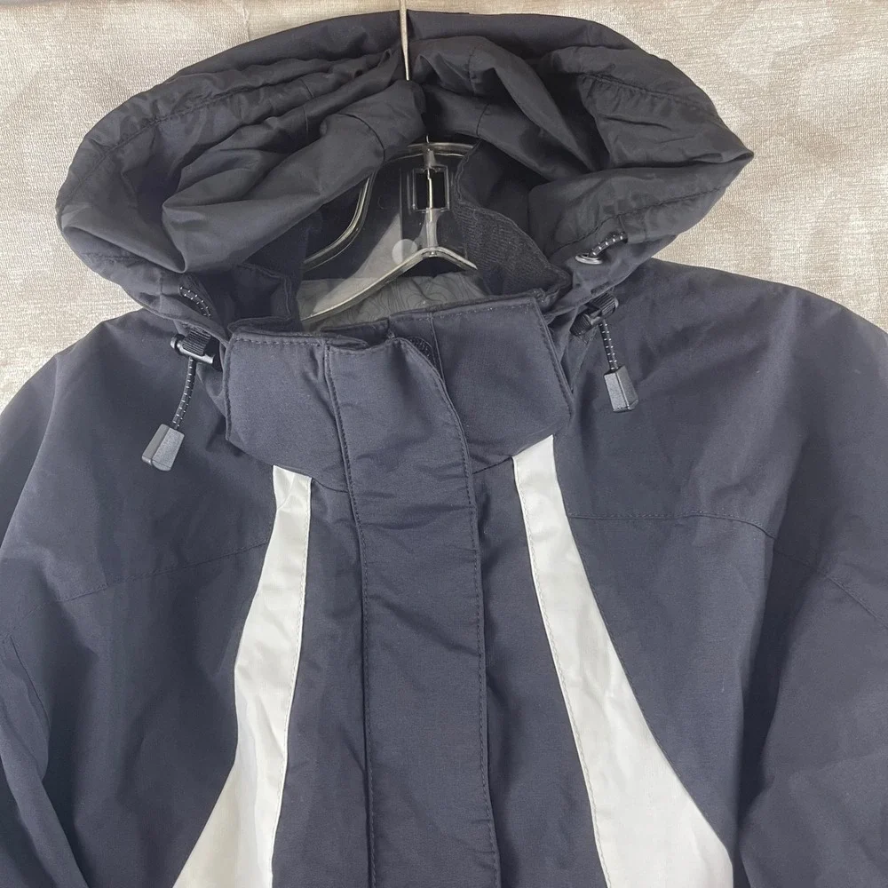 Spyder Kids XT 5000 Ski Jacket Navy Blue Pink White Hooded Winter‎ Coat Size 14